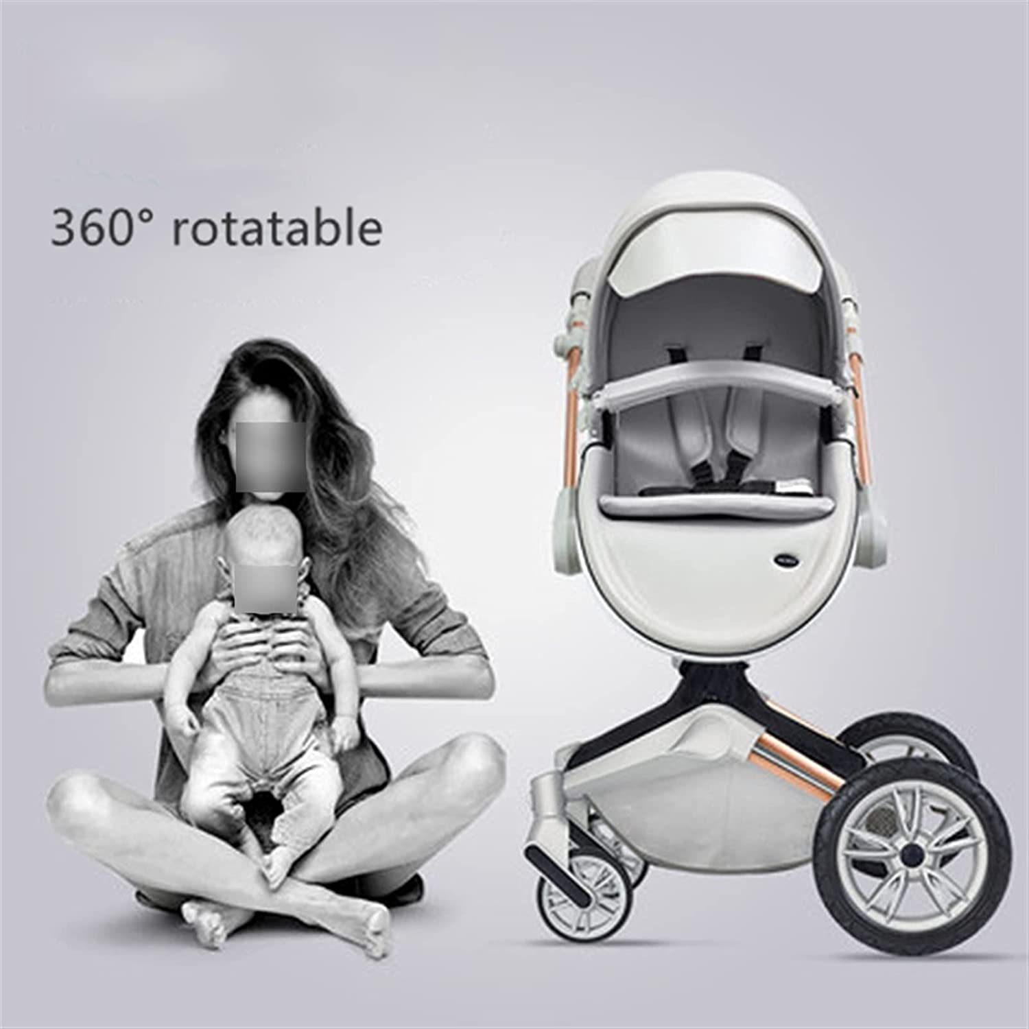 Luxe bébé poussette haute Landview 3 en 1 bébé poussette Portable