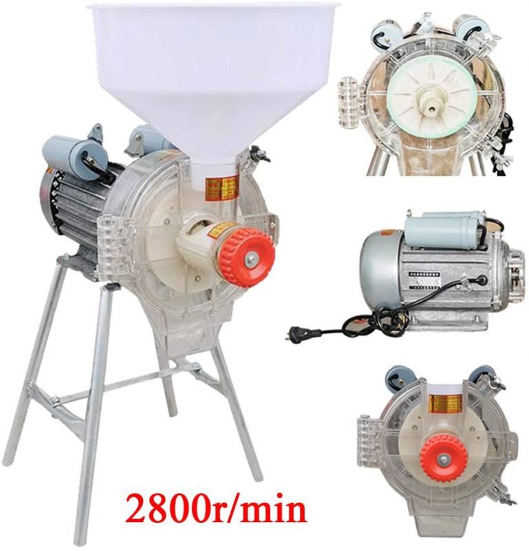Moulin à Céréales Électrique, Moulin à Grains avec 5 Tamis, Moulin à Maïs Blé Riz Soja, Grande Capacité 25L et Poignée de Transport, Pour Usage Maison et Agricole Professionnel