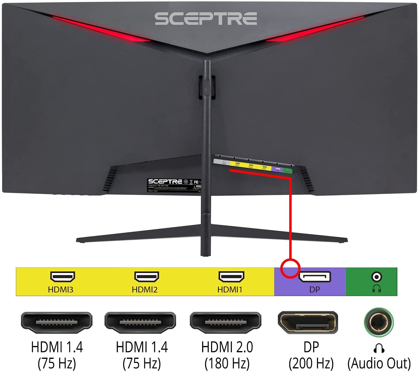 Sceptre Écran de jeu incurvé 21:9 2560 x 1080 Ultra large Ultra fin HDMI  DisplayPort jusqu'à 200 Hz Haut-parleurs intégrés Noir métal (C305B-200UN1)  - Boutique en ligne 100% fiable.