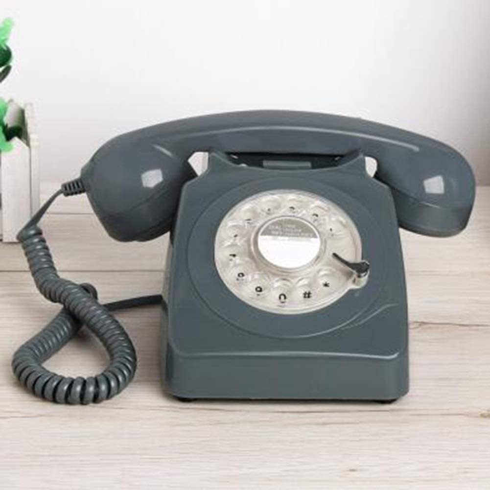Vintage Téléphonique-Téléphone Rétro à cadran rotatif - téléphone fixe  (jaune) - Cdiscount Téléphonie