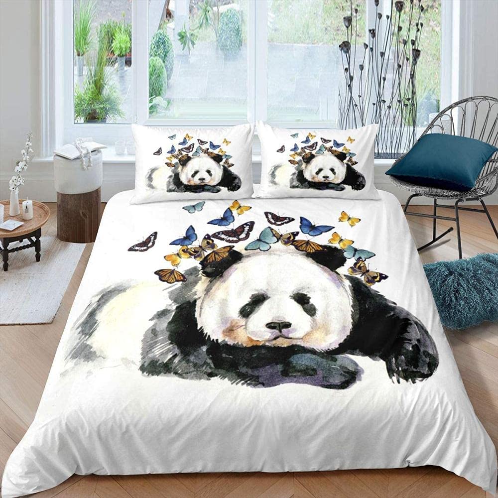 Housse de Couette 150x200 Panda Parure de Lit Imprimée 3D Housses