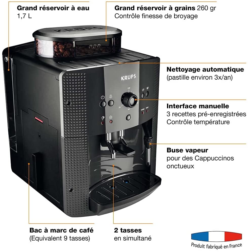 Test Machine à café Krups Essential YY8135FD, Un broyeur expresso compact  qui fait un excellent café
