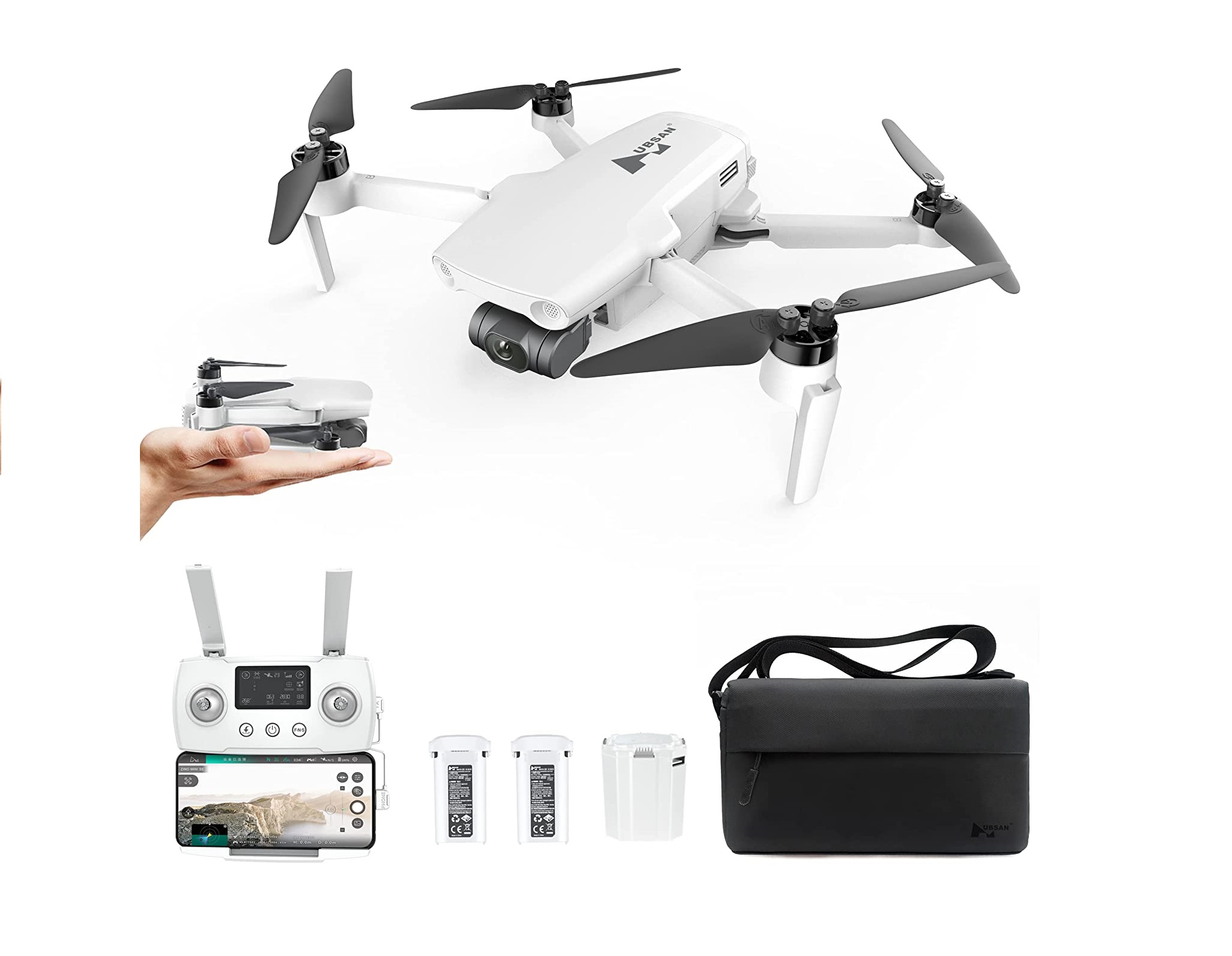 Drone GPS Hubsan Zino Mini Pro 4K, 128 Go, une batterie