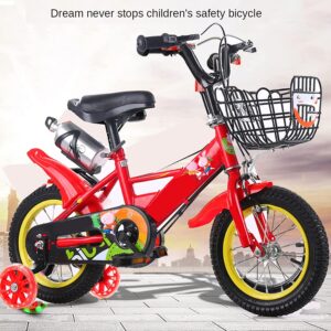 Vélo pour enfants de 14 pouces avec roues d'entraînement vélo pour enfants  rouge